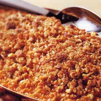 Sweet-potato and orange purée with almond streusel