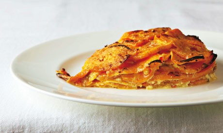 Sweet potato and peanut gratin