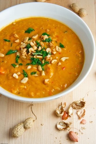 Sweet potato and peanut soup