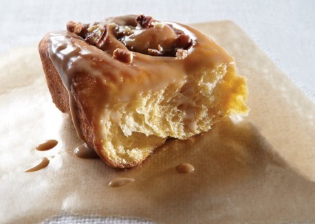 Sweet potato and pecan cinnamon buns with maple glaze
