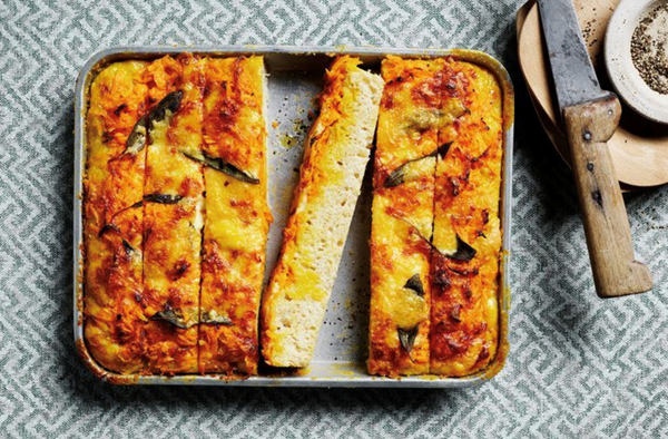 Sweet potato and sage focaccia with Havarti