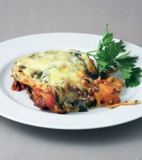 Sweet potato and spinach lasagne