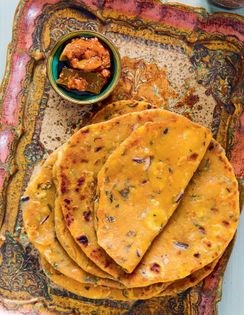 Sweet potato and squash parathas