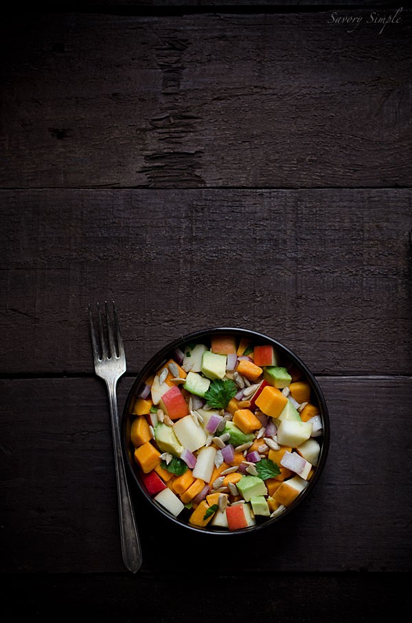 Sweet potato, apple and avocado salad
