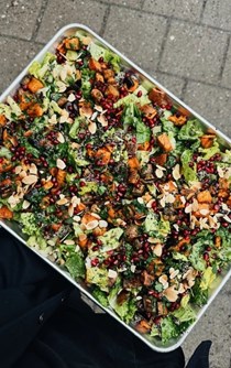 Sweet potato, aubergine & tahini salad