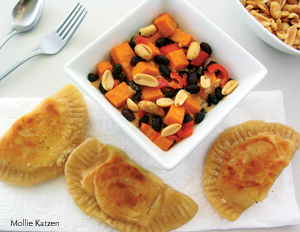 Sweet potato-black bean stew with sweet peppers and peanut sauce