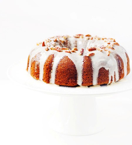 Sweet potato bundt cake with vanilla and cinnamon glaze