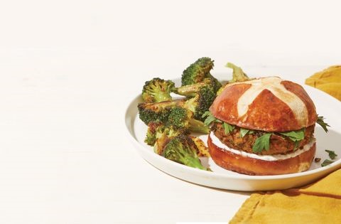 Sweet potato burgers with lentils and kale