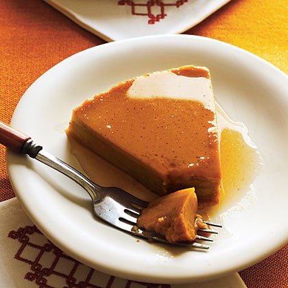 Sweet potato buttered rum flan