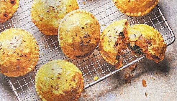 Sweet potato, butternut squash, spinach & feta handpies