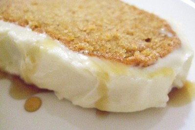 Sweet potato cake with maple cream cheese icing