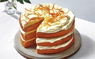 Sweet potato cake with salted cream cheese frosting