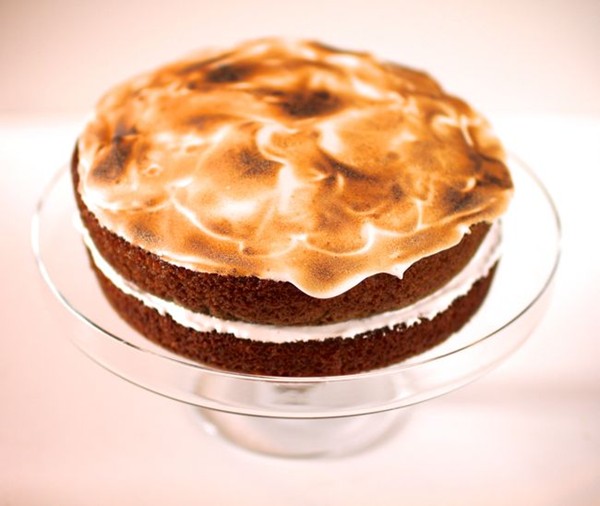 Sweet potato cake with toasted marshmallow frosting