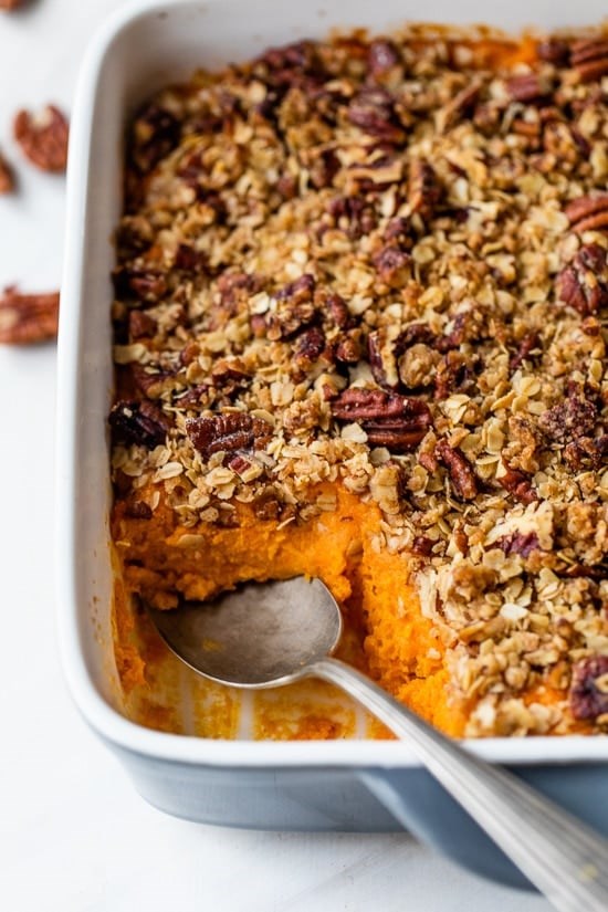 Sweet potato casserole with praline topping