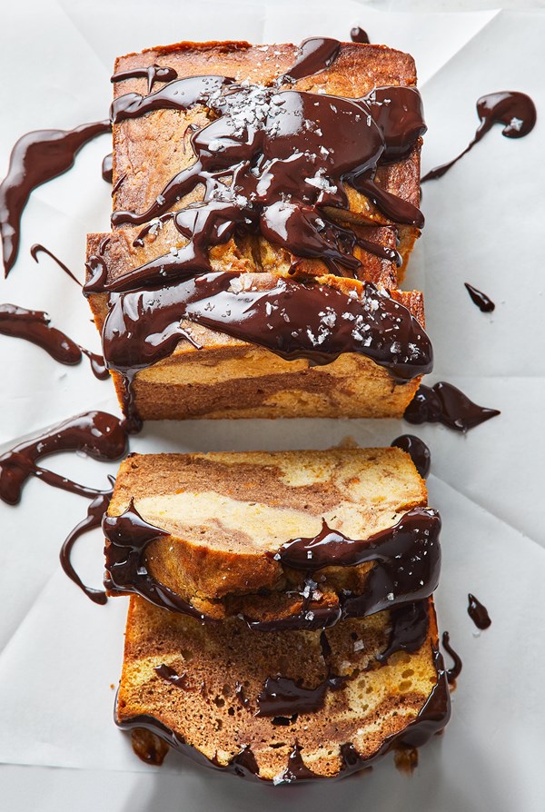 Sweet potato-chocolate pound cake