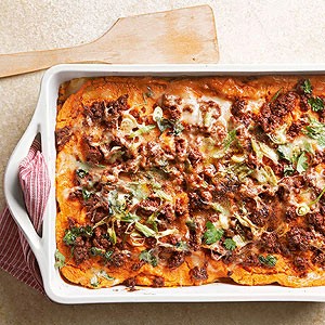 Sweet potato-chorizo lasagna