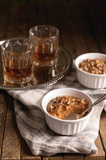 Sweet potato cornbread pudding with bourbon sauce