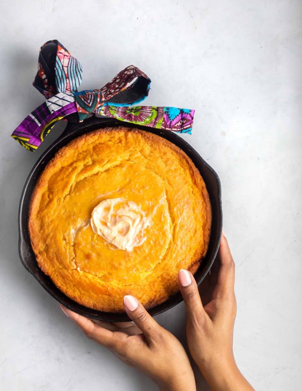 Sweet potato cornbread with maple butter