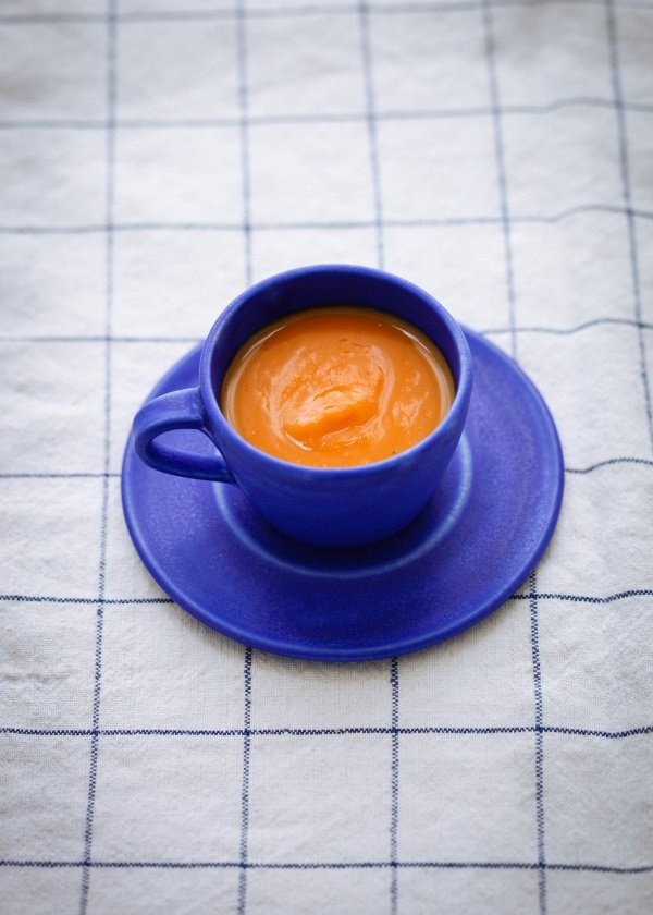 Sweet potato, ginger and orange soup