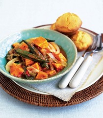 Sweet potato gumbo with cornbread