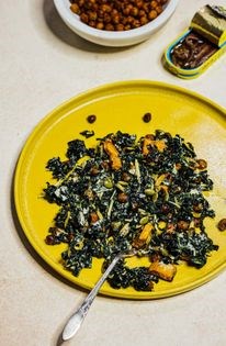 Sweet potato kale Caesar salad