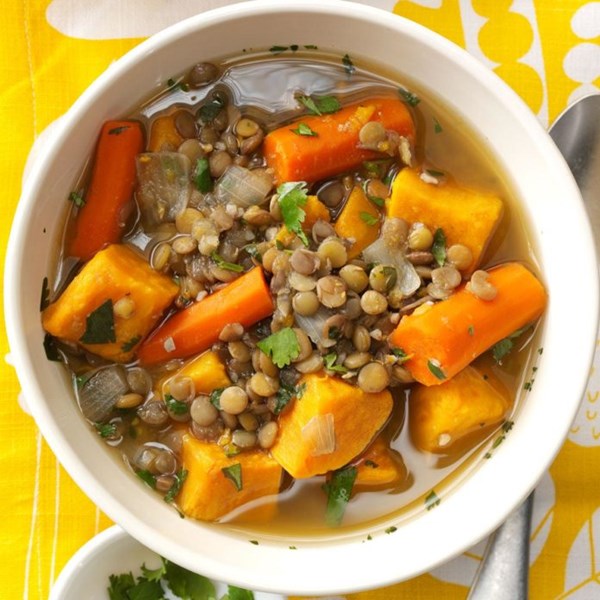 Sweet potato lentil stew