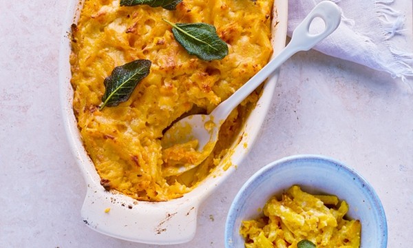Sweet potato macaroni cheese
