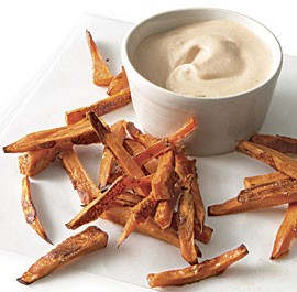 Sweet potato oven fries with fry sauce