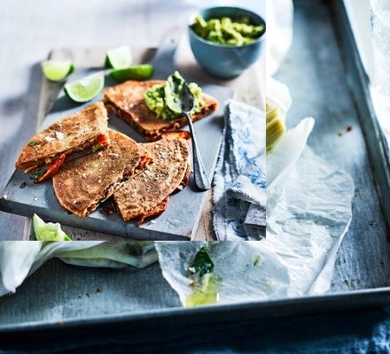 Sweet potato, peanut butter & chilli quesadillas