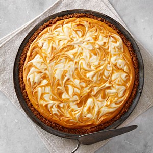Sweet potato pie with cream cheese swirl