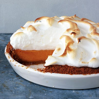 Sweet potato pie with marshmallow meringue