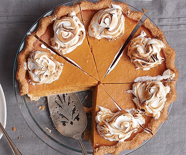 Sweet potato pie with toasted marshmallow topping