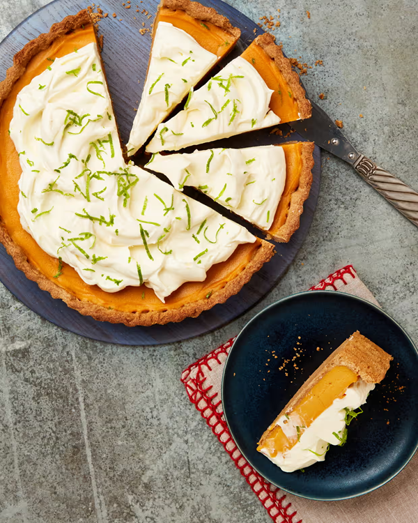 Sweet potato pie with whipped cream