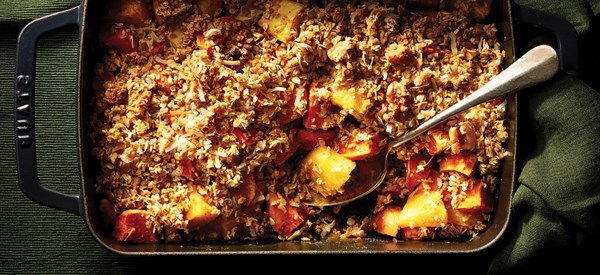 Sweet potato-pineapple crisp