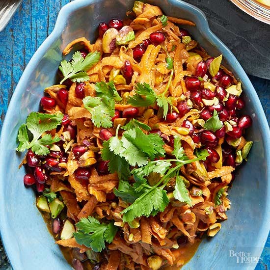 Sweet potato-pomegranate slaw
