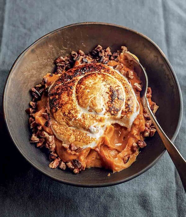 Sweet potato purée with marshmallow