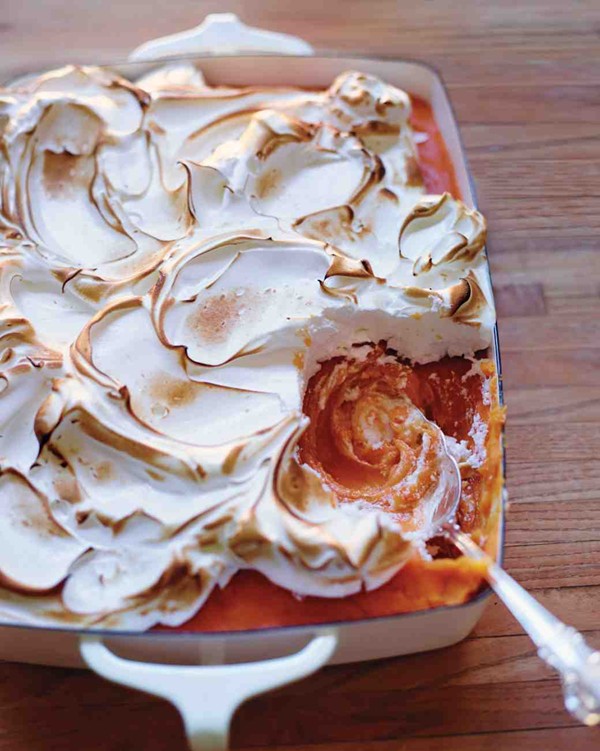 Sweet-potato purée with toasted meringue