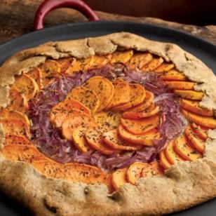 Sweet potato, red onion & Fontina tart