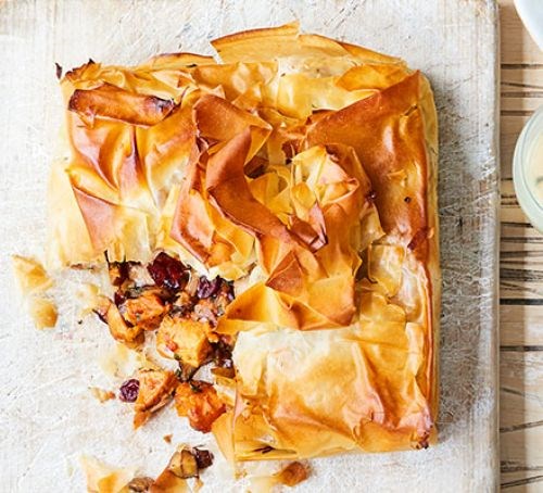 Sweet potato, sage & chestnut parcel
