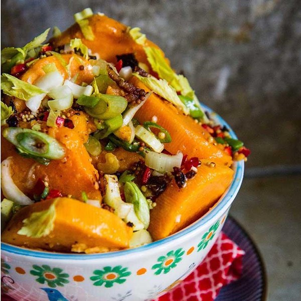 Sweet potato salad with bacon