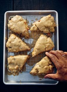 Sweet potato scones with brown sugar icing