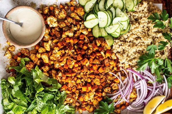 Sweet potato shawarma bowl