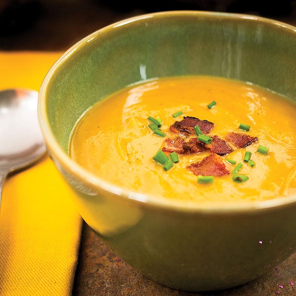 Sweet potato soup with bacon