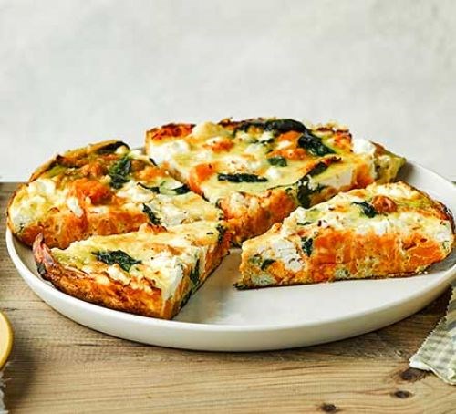 Sweet potato, spinach & feta tortilla