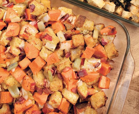 Sweet potato stuffing with bacon and thyme