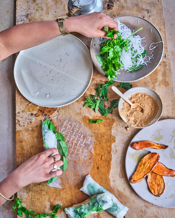Sweet potato summer rolls