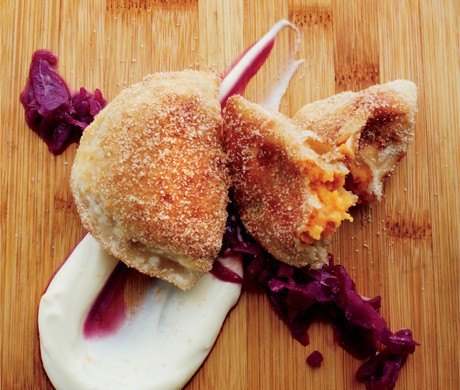 Sweet potato turnovers with sweet kraut