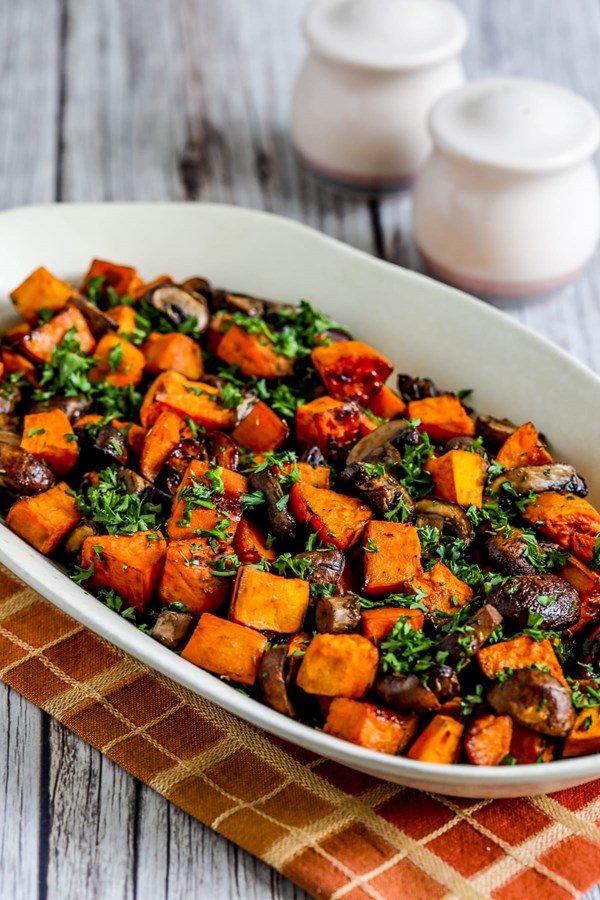 Sweet potatoes and mushrooms