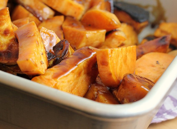 Sweet potatoes with bourbon and maple