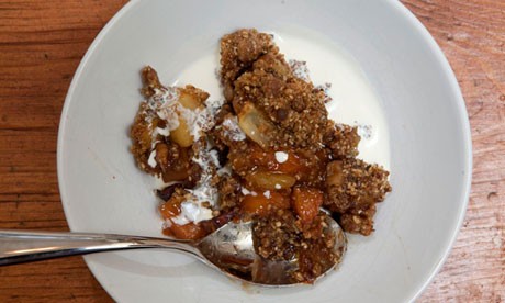 Sweet pumpkin and apple crumble
